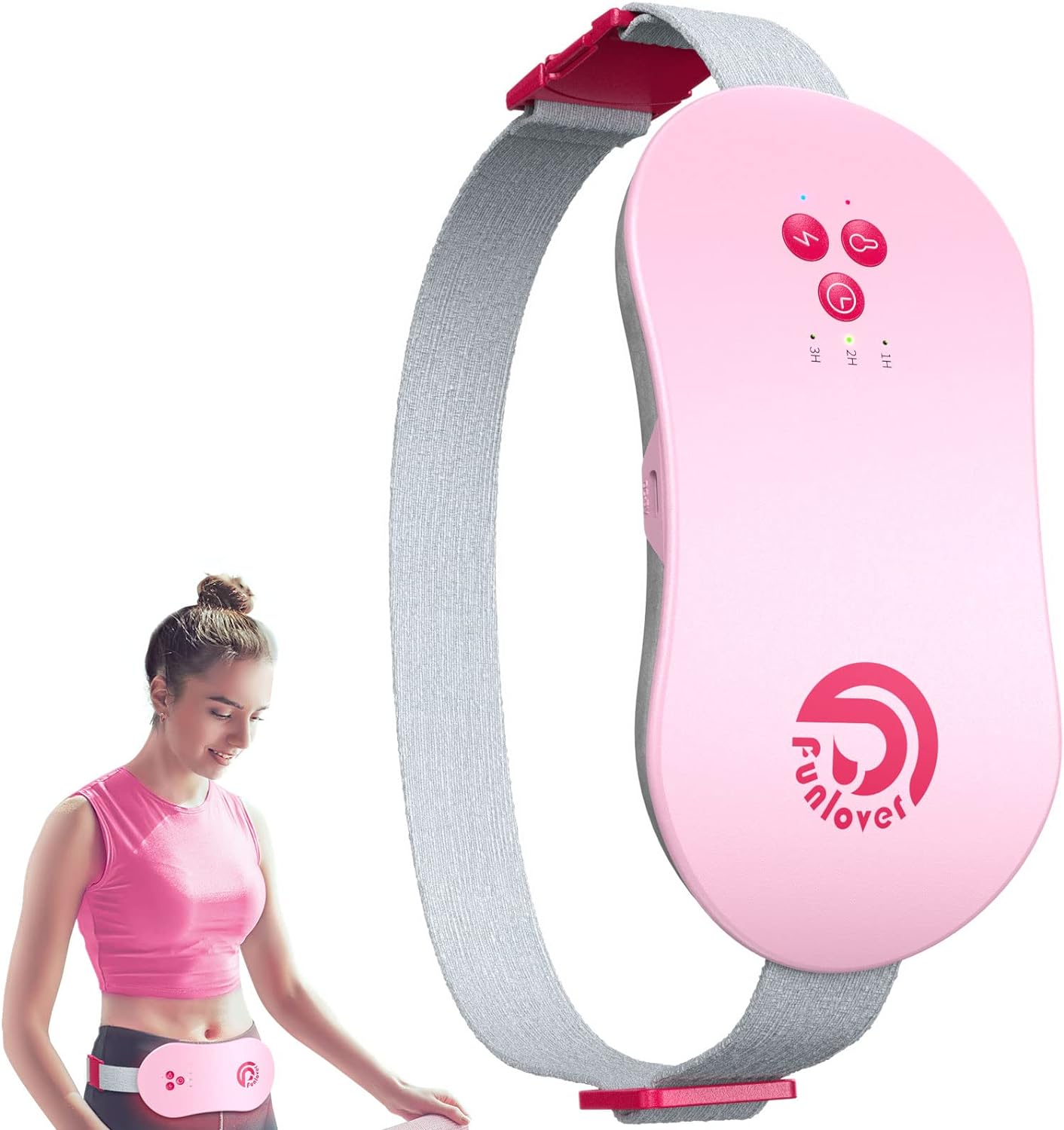 Heating Pad for Period Cramps, FSA HSA Eligible, Portable Heating Pad, Menstrual Electric Heat Pad with Vibration for Belly Back Pain Relief 3 Auto Off Timer for Girls Women, Pink