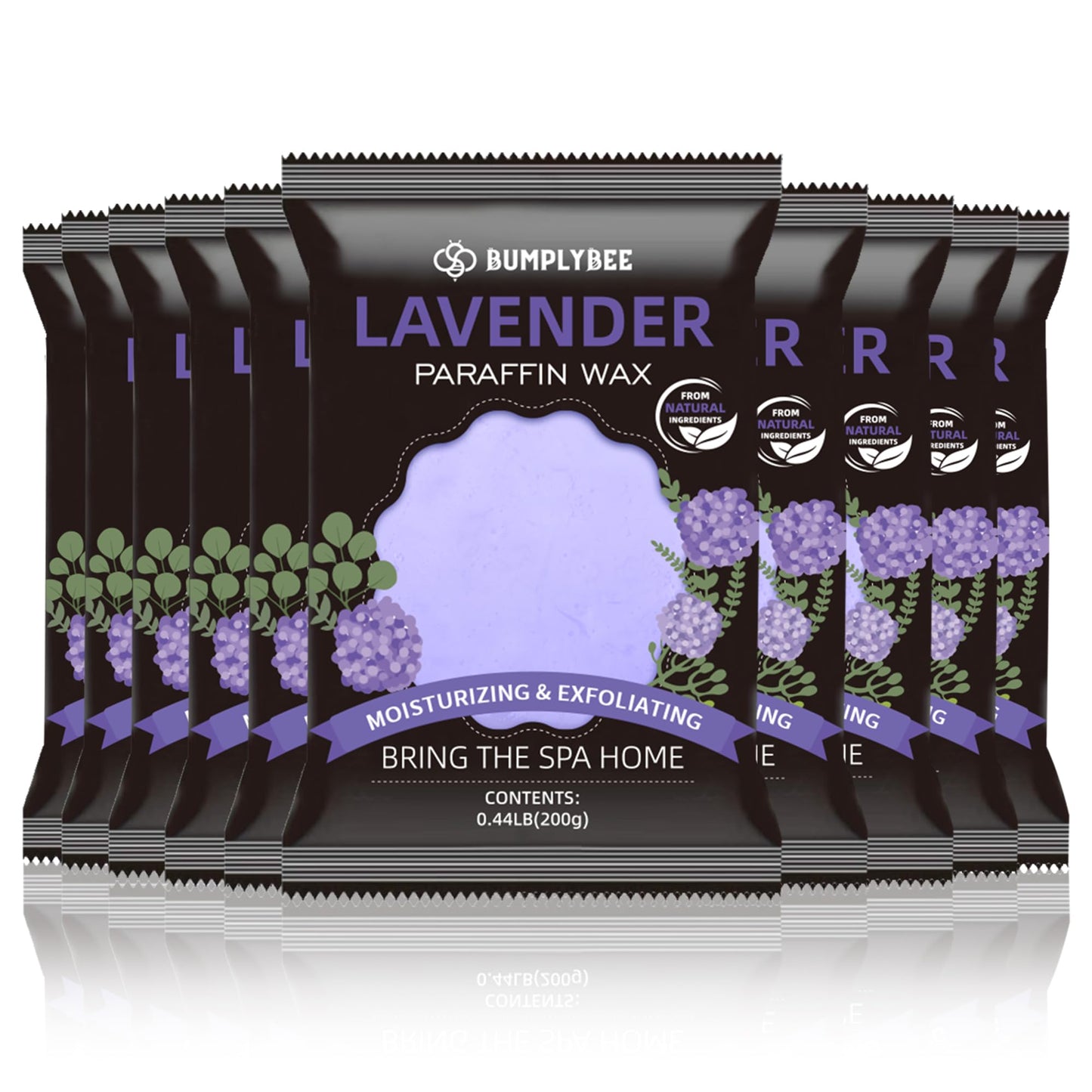 BUMPLYBEE Paraffin Wax for Hand and Feet, 10 Pack Lavender Paraffin Wax Refills for Paraffin Wax Machine, Hand Wax Paraffin Wax Bath, Foot Wax Paraffin Bath, Moisturizing Hands Feet, Deep Hydration