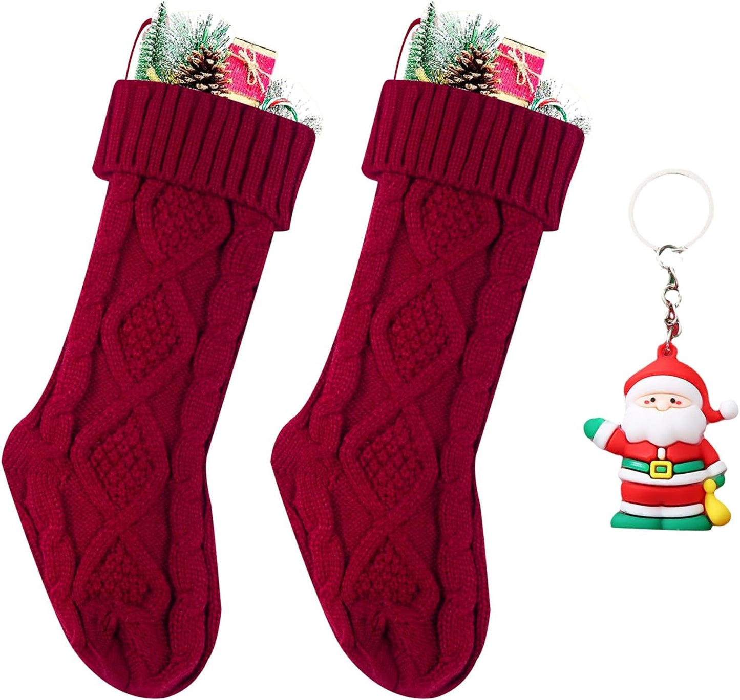 ZGCYSMHT Christmas Stockings 18 Inches Classic Cable Knitted Set Large Classic Fireplace Hanging Stockings for Kids,Family Stocking Holiday Party Xmas Decoration（Red White Green Pack 6 ） Home & Garden > Decor > Seasonal & Holiday Decorations ZGCYSMHT Red Pack 2
