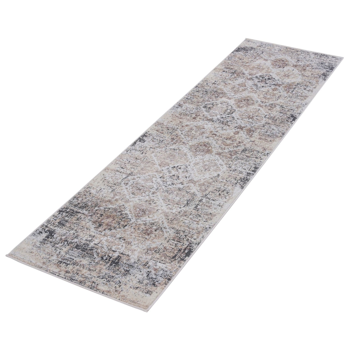 Payas Cream Anthracite Rug Size 2'2'' x 8'