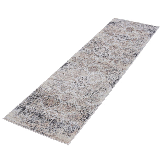 Payas Cream Anthracite Rug Size 2'2'' x 8'