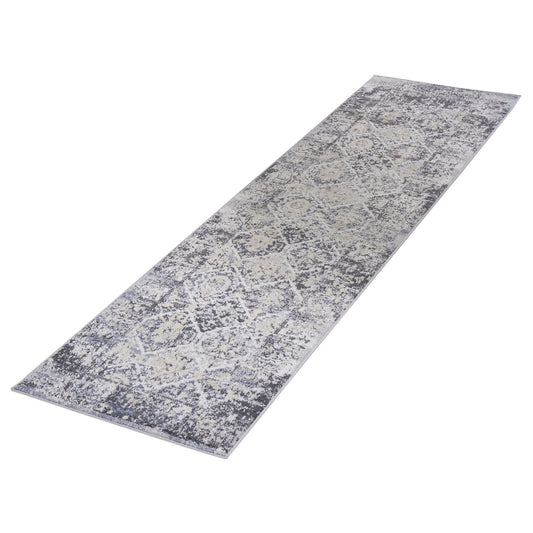 Payas Grey - Blue Runner Rug Size 2'2'' x 8'