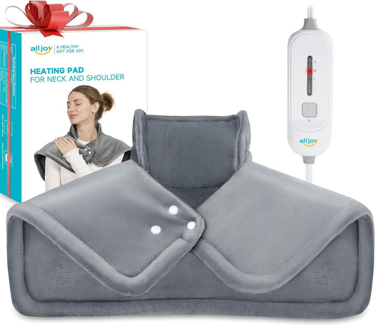 Heating Pad for Neck and Shoulder, ALLJOY 2.2lb Weighted Neck Shoulder Heating Pad Pain Relief, 3 Heat Settings, Auto-Off, Gifts for Dad Women Men Mom XL-24x17