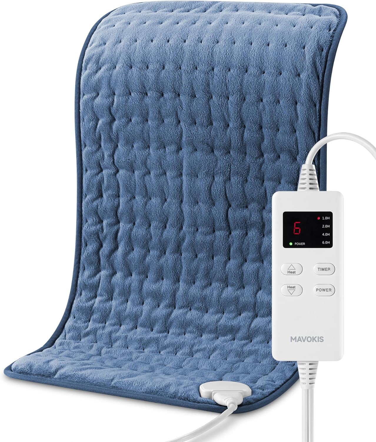 Heating Pad for Back Pain Relief, MAVOKIS Heating Pads for Cramps with Auto Shut Off Large, 6 Heat Settings Electric Heat Pad for Neck and Shoulder, 12" x 24", Moist Heat Option, Super Soft, Blue
