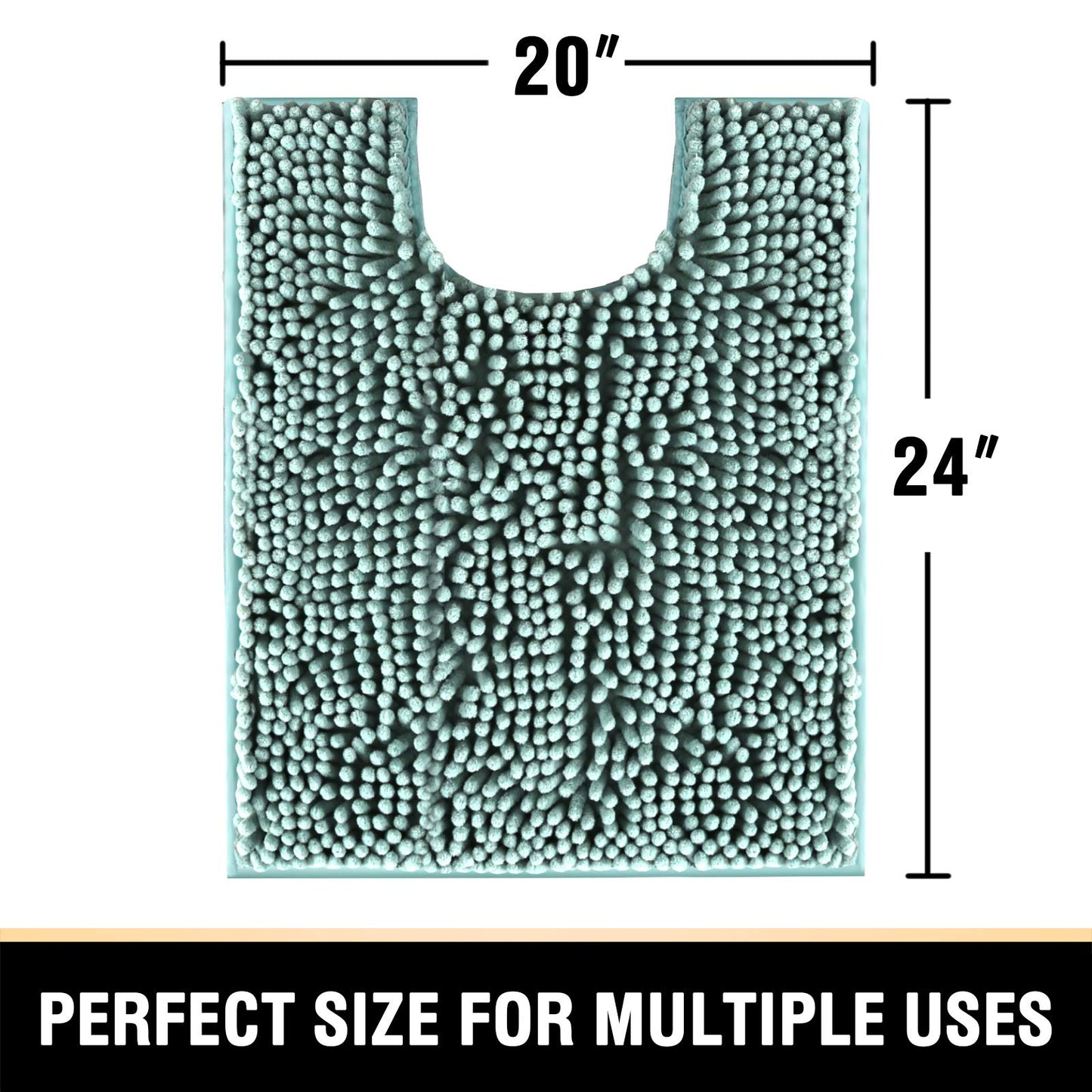 PrimeBeau Luxury Chenille U Shaped Bathroom Rug -Absorbent,Washable,Dry Fast Area Carpet Mats 1 Piece