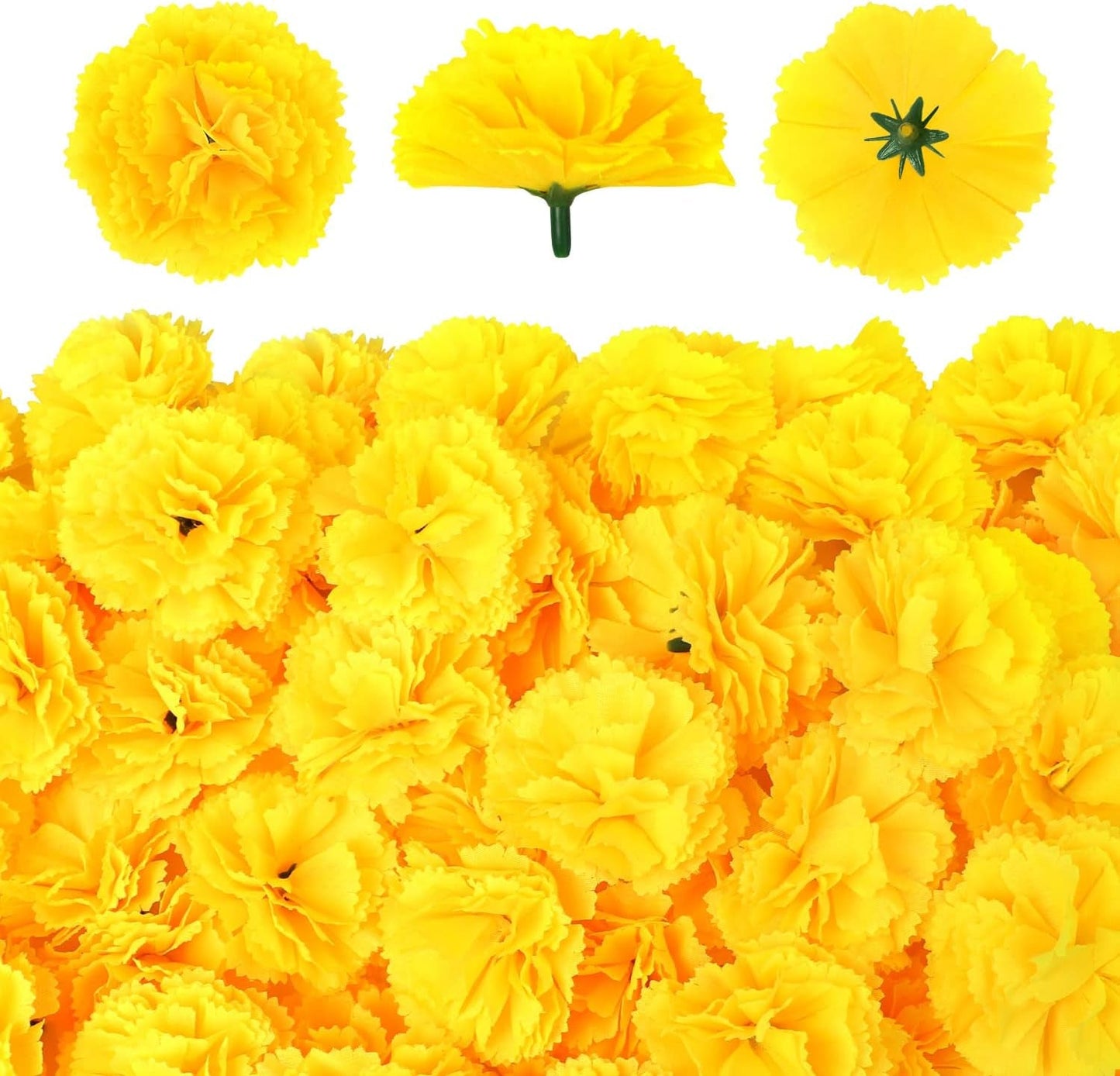 Hommtina 50 Pcs Marigold Flowers Silk Artificial Marigold Flowers, Mexican Flowers Decoration for Baby Shower Wedding Party Decoration Halloween Christmas New Year Decor Home & Garden > Decor > Seasonal & Holiday Decorations Hommtina Yellow