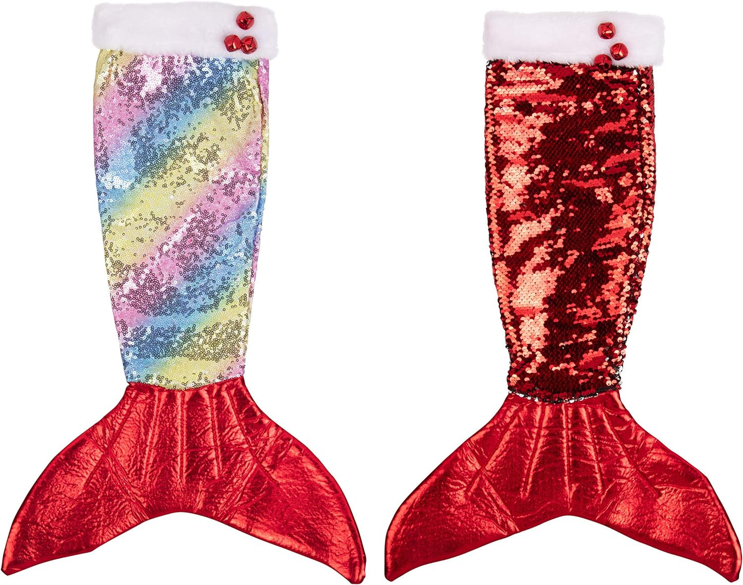 SCS Direct 2 Pk Mermaid Stockings W Sequins - Reversible Sequins and Unicorn Colors to Customize Your Gift Giving This Holiday Home & Garden > Decor > Seasonal & Holiday Decorations SCS Direct 2 Pack