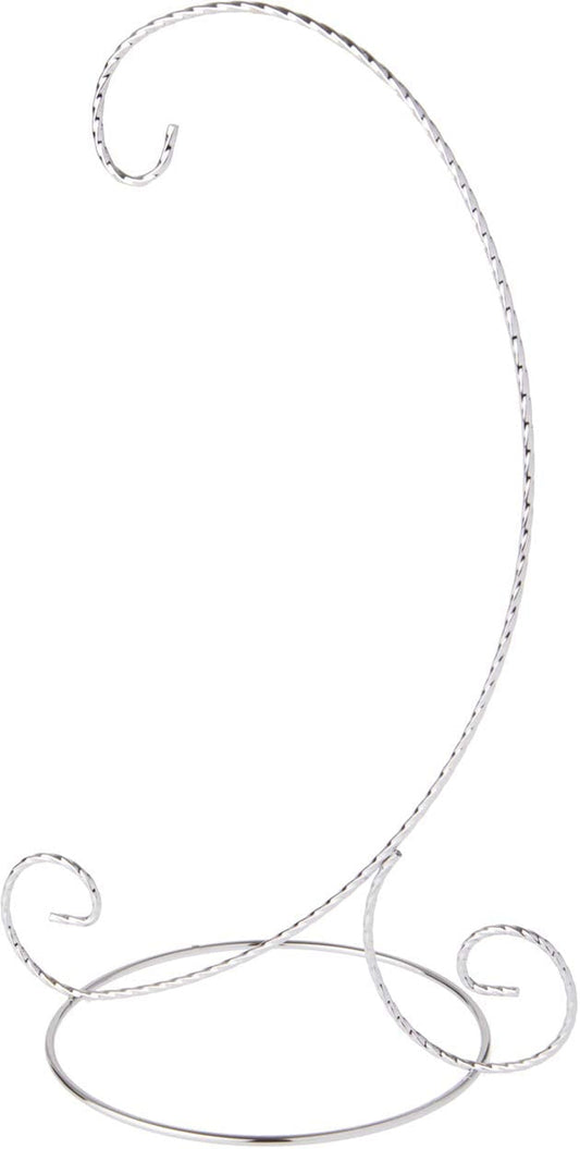 Bard'S Twisted Silver-Toned Ornament Stand, Large, 12.25" H X 5.5" W X 7.5" D