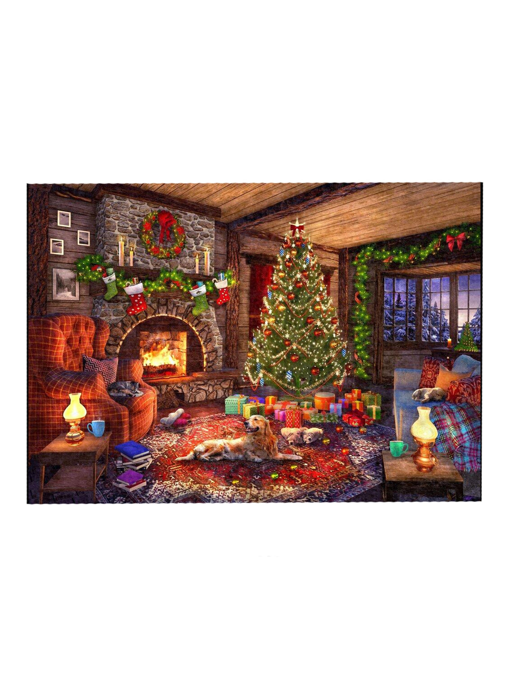 A Cozy Cabin Christmas Wood Puzzle Weston Table