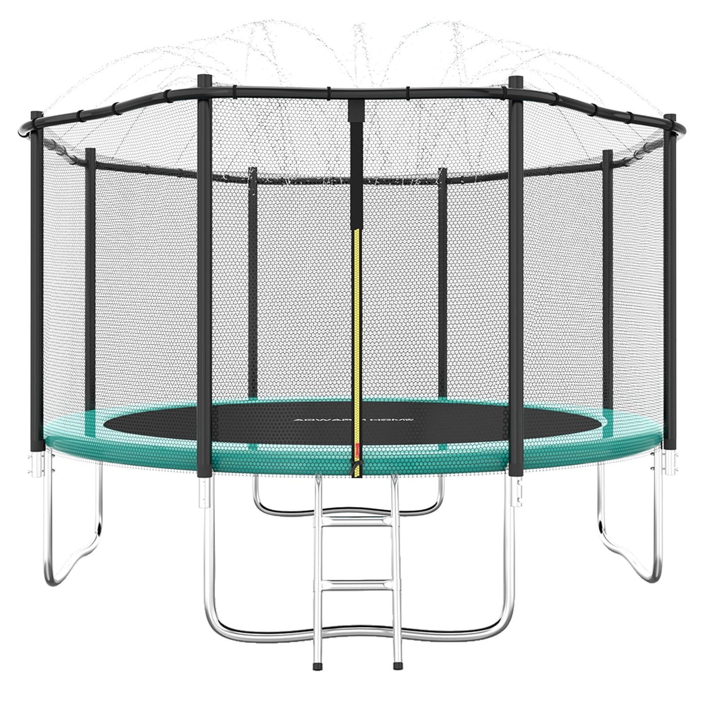 ACWARM HOME 12 FT Trampoline for Kids, Trampoline with Sprinkler and Safety Enclosure Net, Backyard Trampoline with Ladder, Outdoor Recreational Trampoline