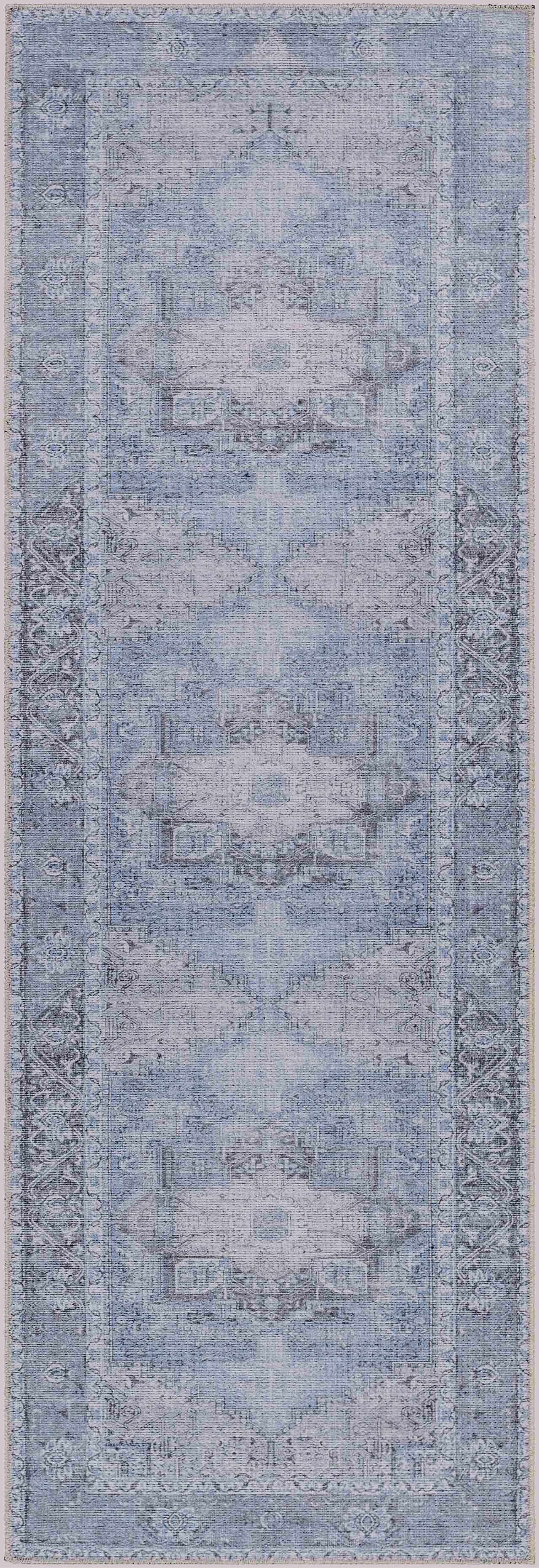 Boutique Rugs - Aqua Rosman Washable Runner & Area Rug