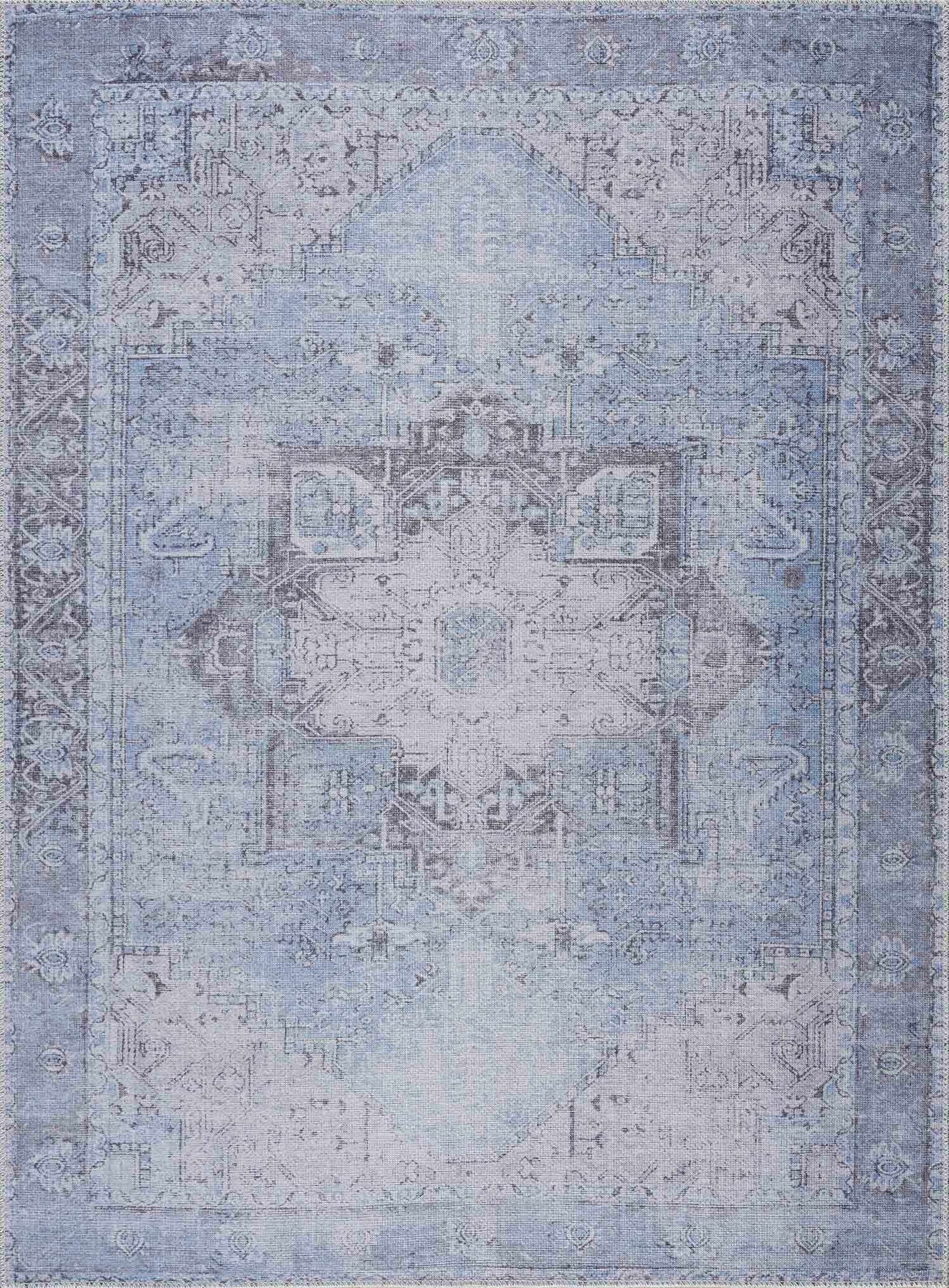Boutique Rugs - Aqua Rosman Washable Runner & Area Rug
