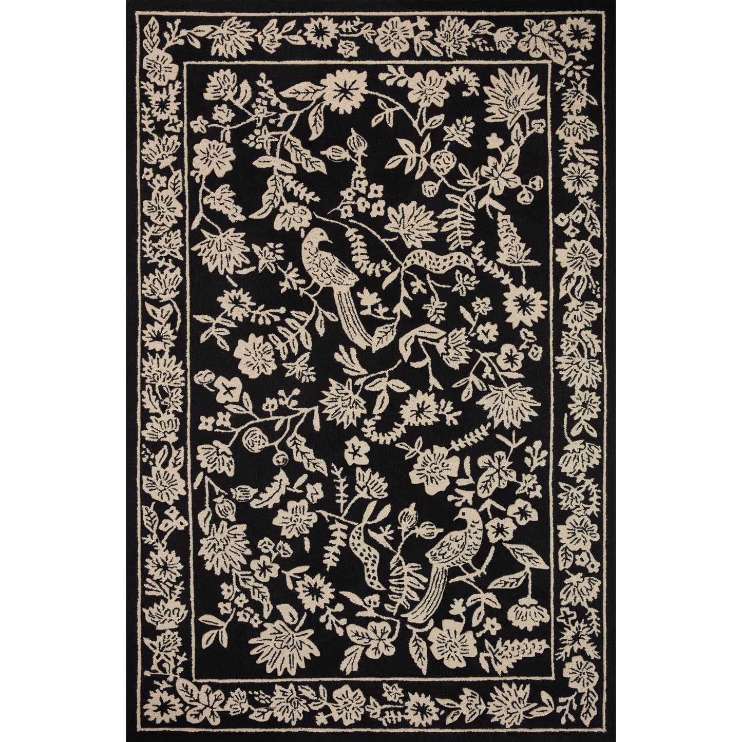 Arboretum Aviary / Black Rug | Rifle Paper Co. x Loloi
