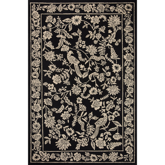 Arboretum Aviary / Black Rug | Rifle Paper Co. x Loloi