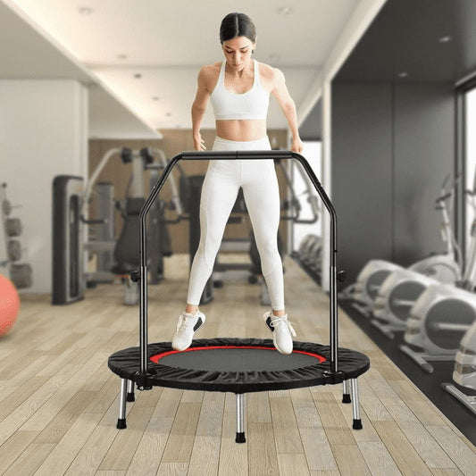 Ainfox 40' Mini Trampoline with Spring Pad, Combo Bounce Jump Trampoline, Jumping Exercise Fitness Heavy Duty Trampoline,Outdoor Recreational Trampoline for Kids(Red and Black)