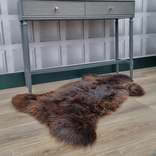 Brown Wool Sheepskin Rug