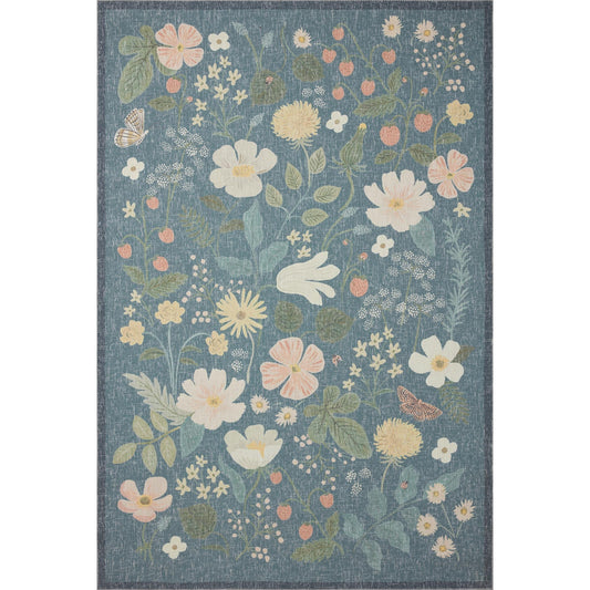 Cotswolds Strawberry Fields / Teal Rug | Rifle Paper Co. x Loloi