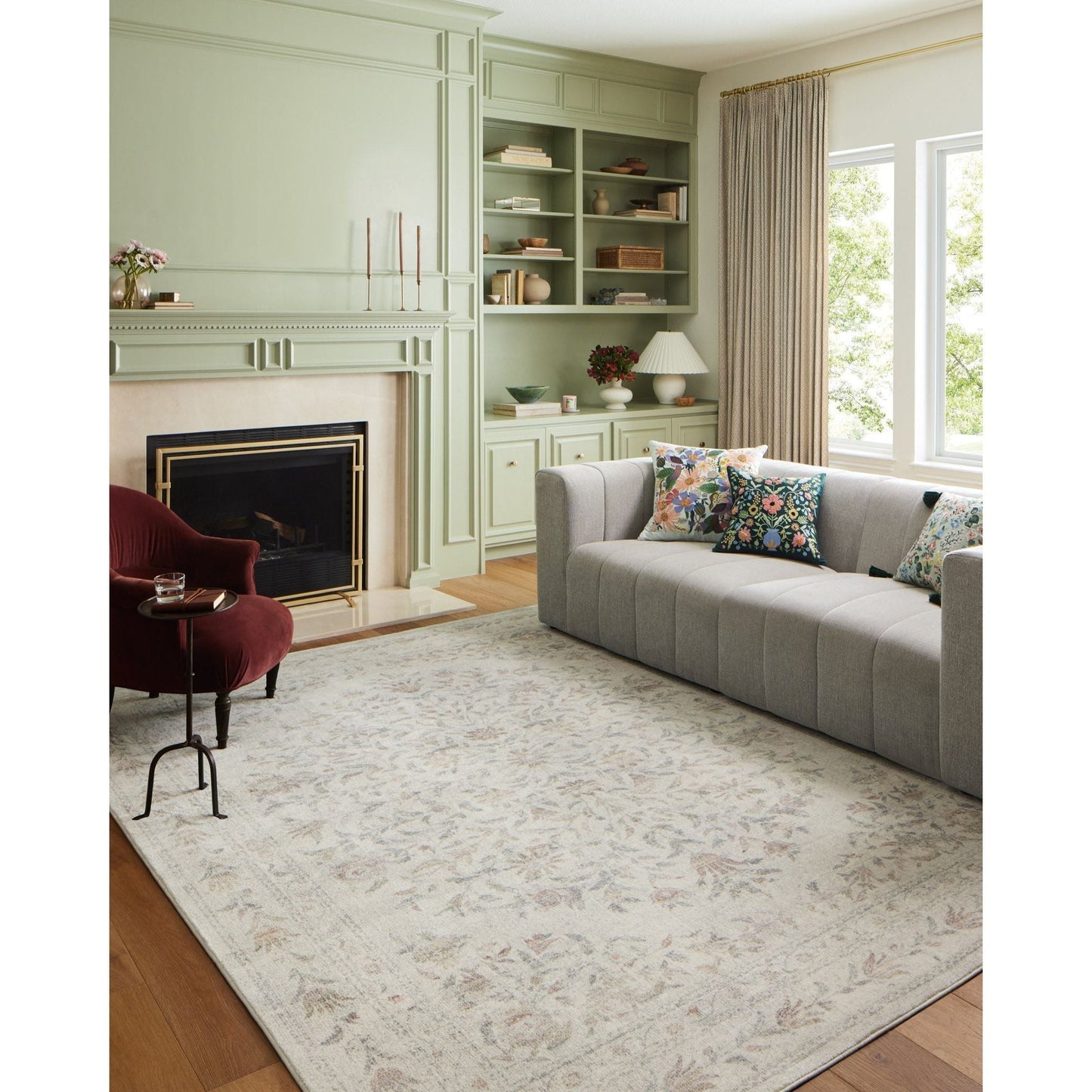 Courtyard Lily Yellow / Multi Rug | Rifle Paper Co. x Loloi