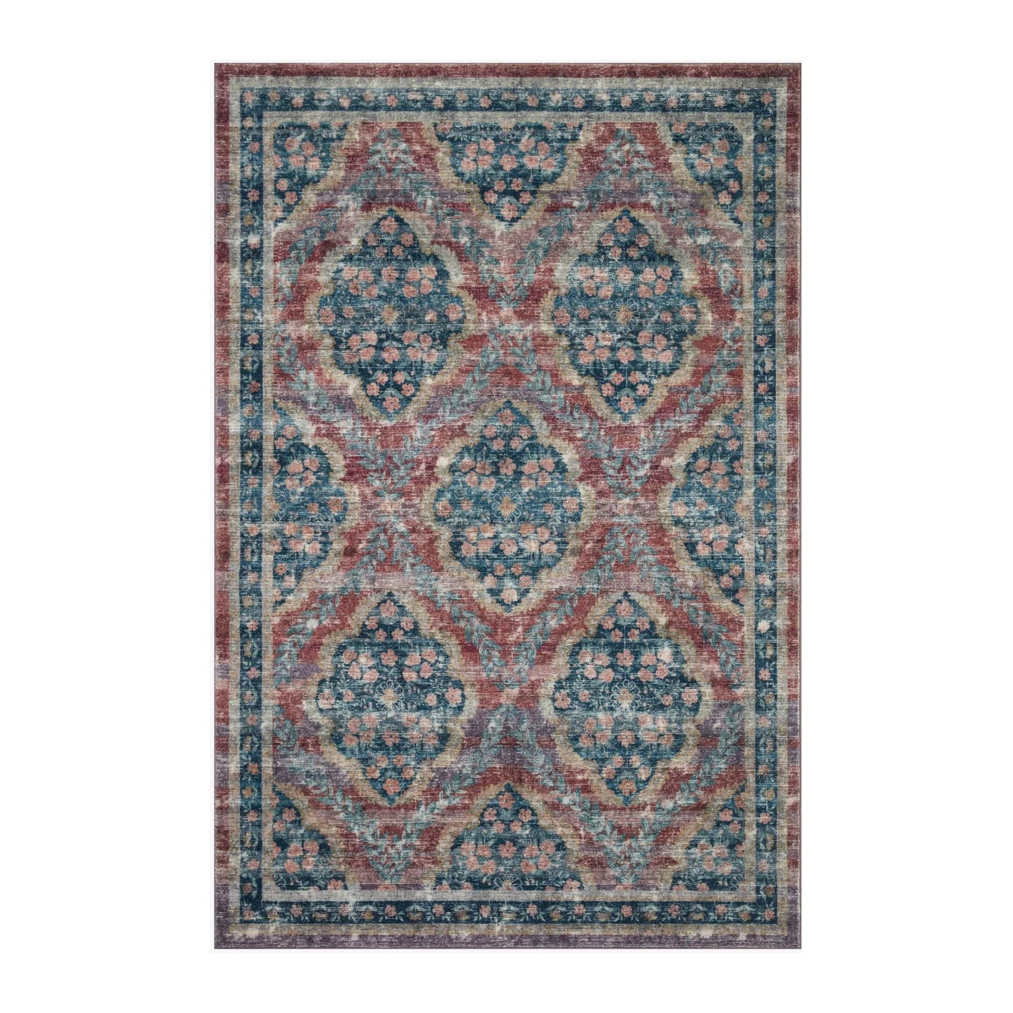 Courtyard Chateau Red Rug | Rifle Paper Co. x Loloi