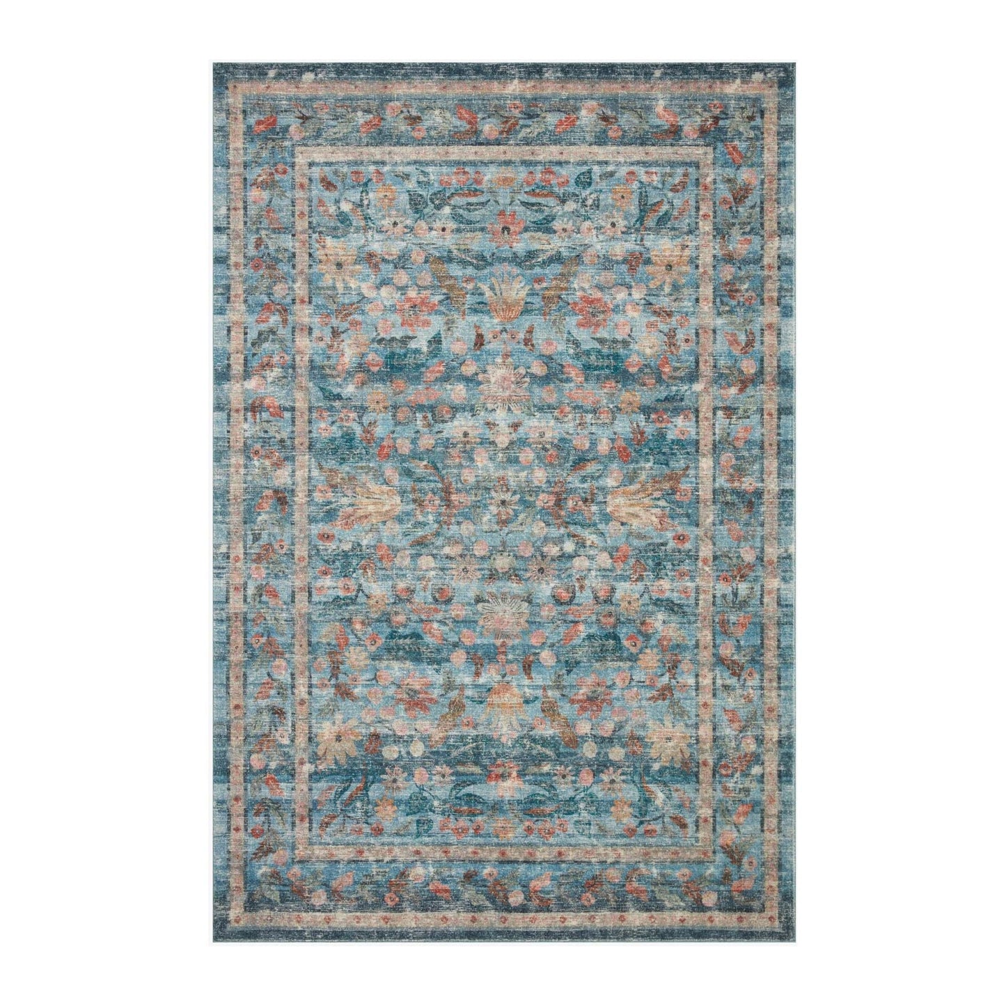 Courtyard Eve Blue Rug | Rifle Paper Co. x Loloi