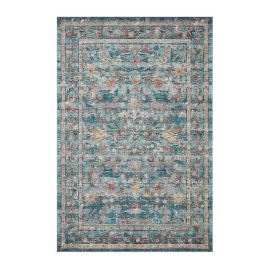 Courtyard Eve Blue Rug | Rifle Paper Co. x Loloi