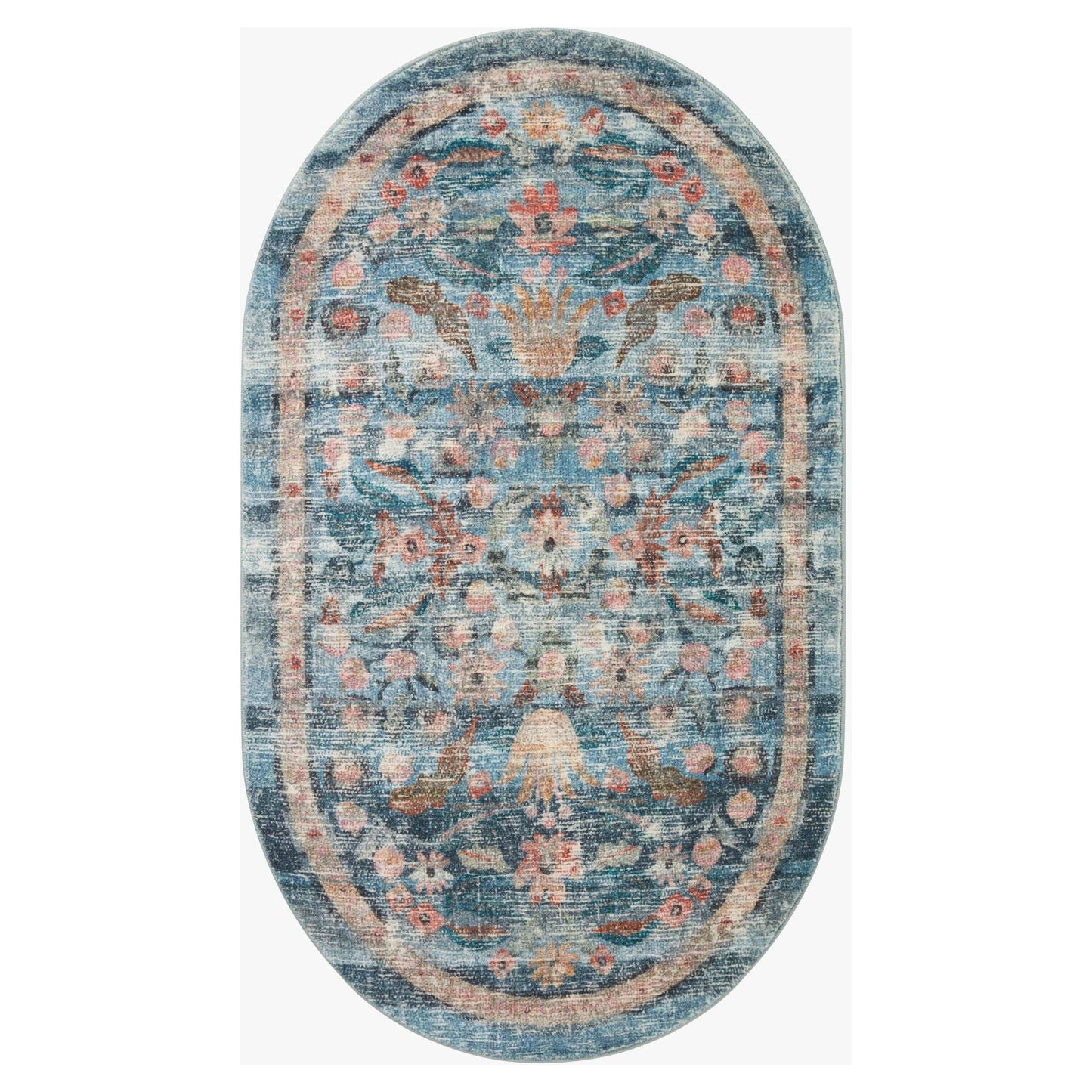 Courtyard Eve Blue Rug | Rifle Paper Co. x Loloi