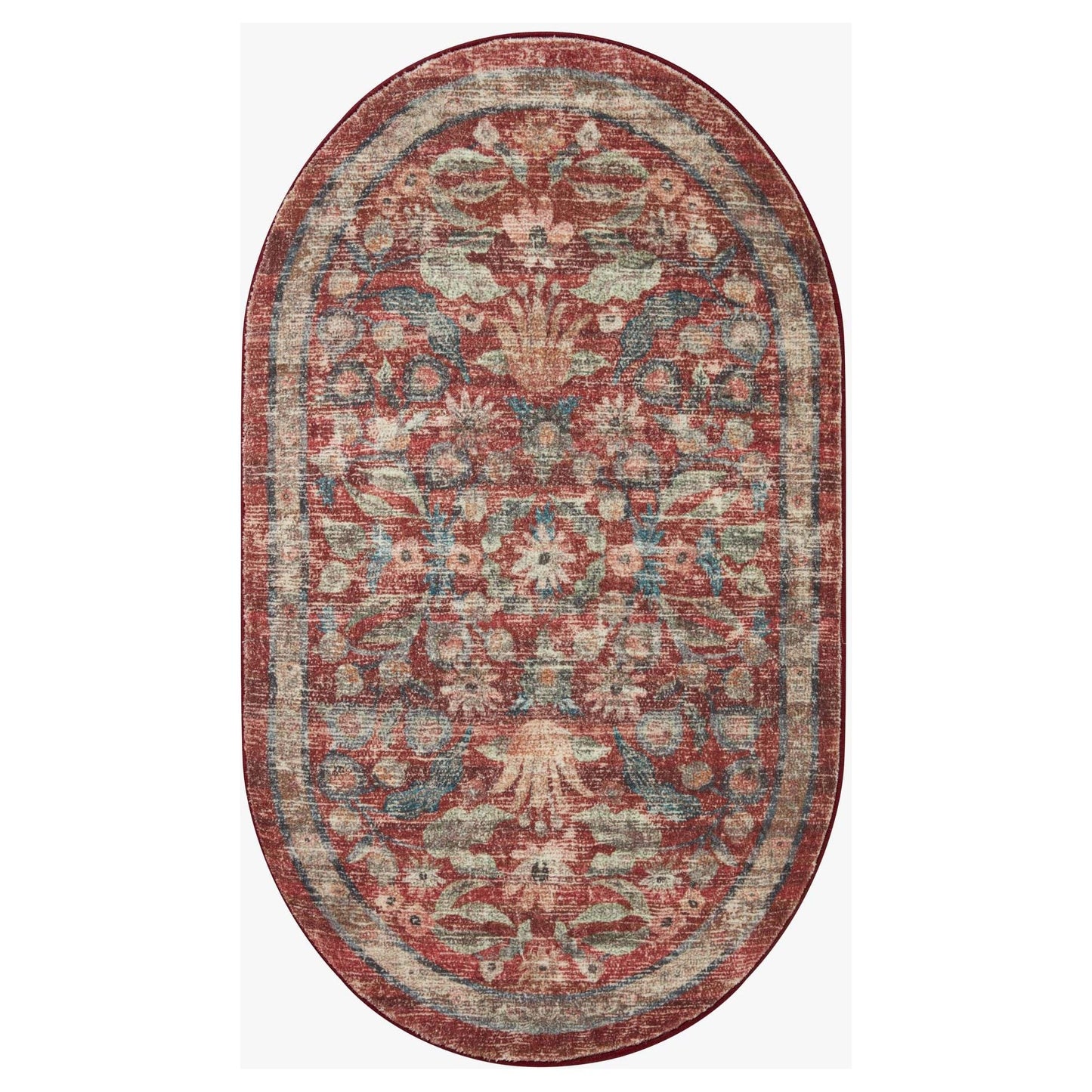 Courtyard Eve Crimson Rug | Rifle Paper Co. x Loloi