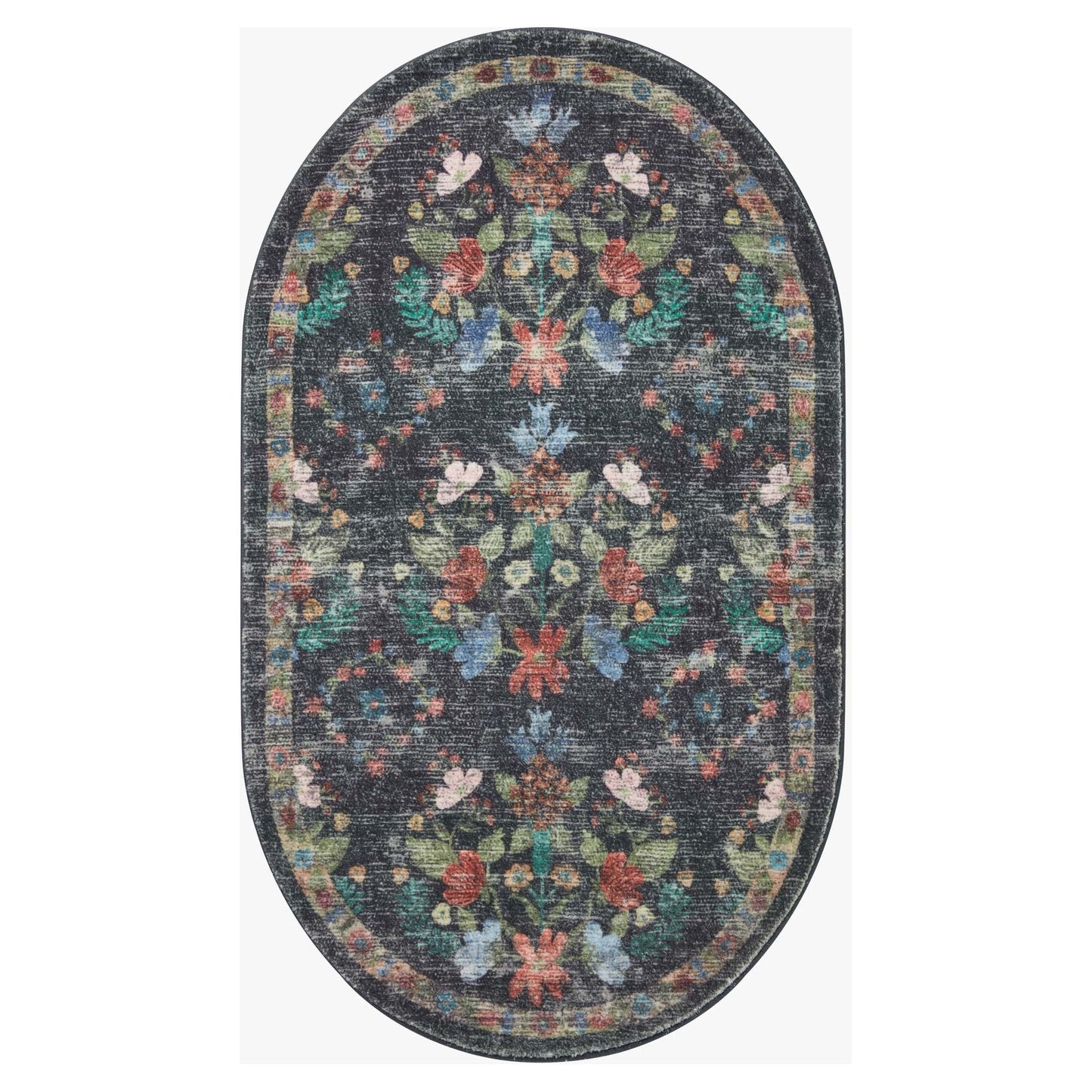 Courtyard Seville Charcoal Rug | Rifle Paper Co. x Loloi