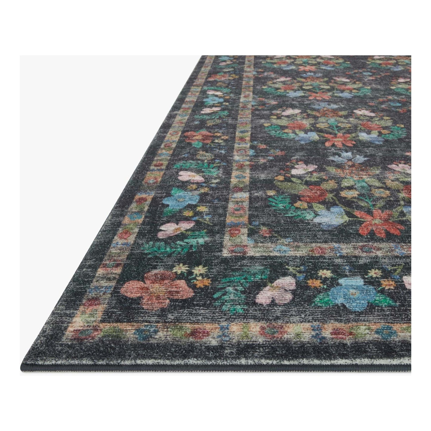 Courtyard Seville Charcoal Rug | Rifle Paper Co. x Loloi