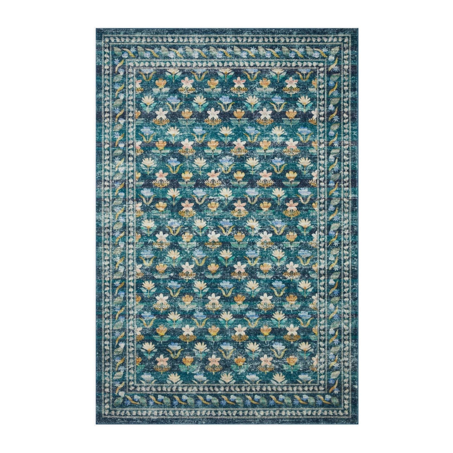 Courtyard Hadley Emerald Rug | Rifle Paper Co. x Loloi