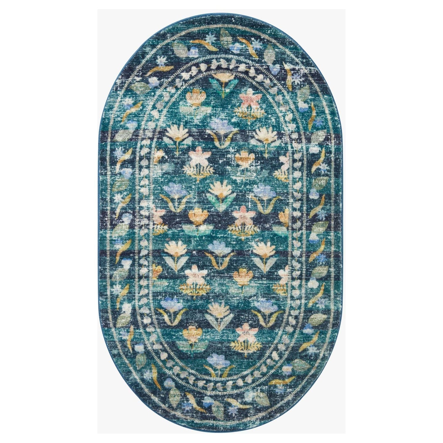Courtyard Hadley Emerald Rug | Rifle Paper Co. x Loloi