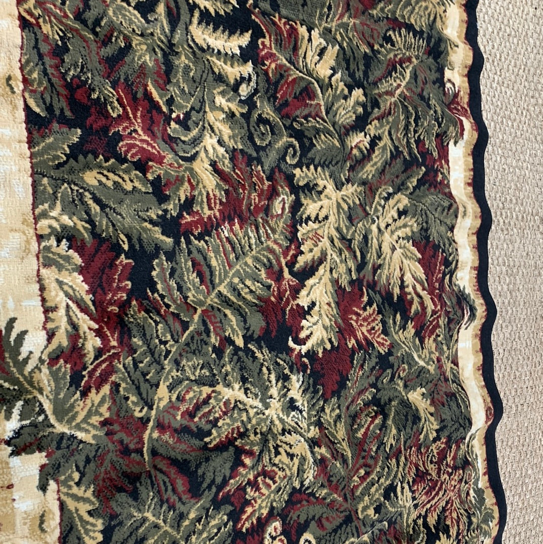 Gossard Floral Black/Green Rug Rug Size: Rectangle 5'2" x 7'2"