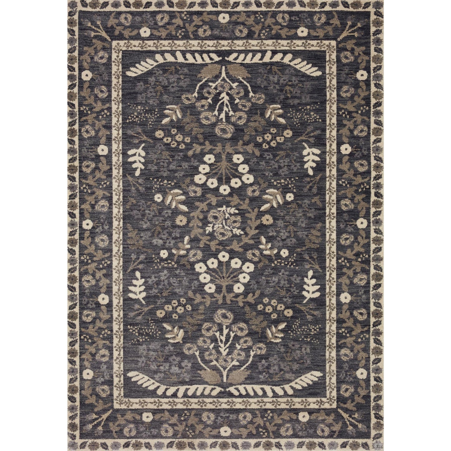 Fiore Florence Charcoal  /  White Rug | Rifle Paper Co. x Loloi