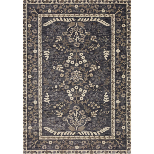 Fiore Florence Charcoal  /  White Rug | Rifle Paper Co. x Loloi