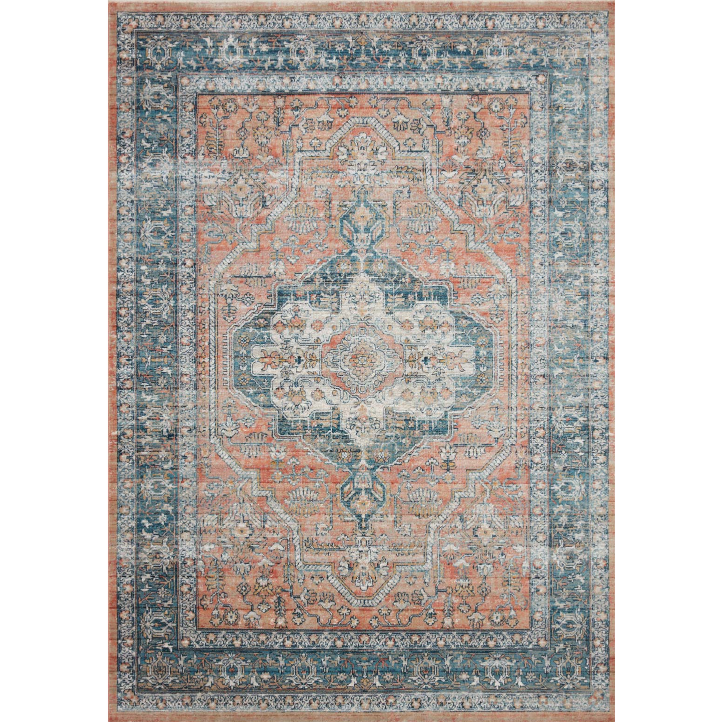 Elise Coral Blue Rug