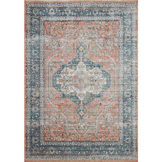 Elise Coral Blue Rug