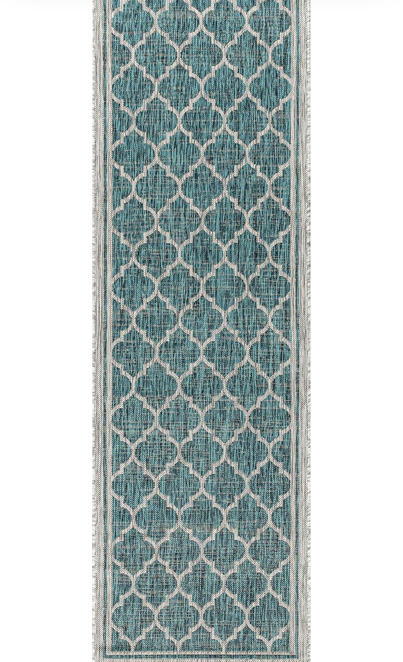 Adler Aqua/Cream Indoor/Outdoor Area Rug Rug Size: Runner 2'2" x 4'