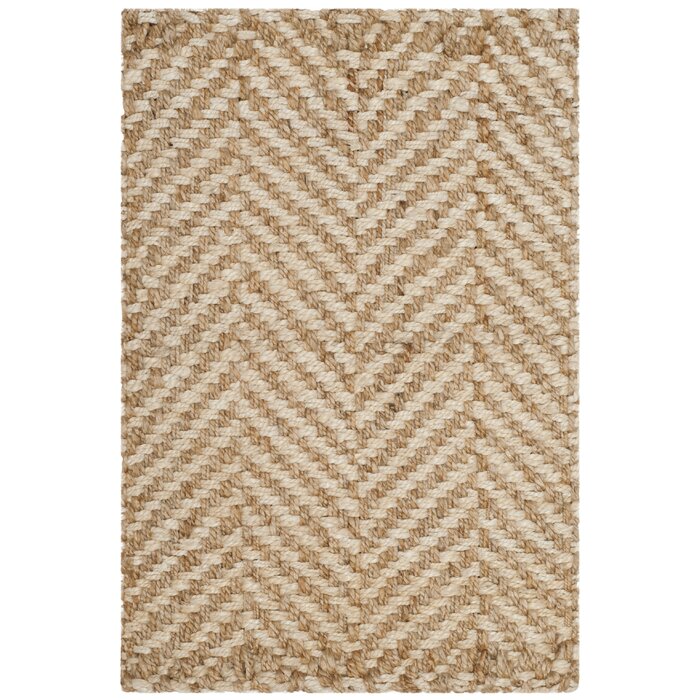 Eunice Geometric Ivory/Beige Area Rug  Rectangle 3' x 5'