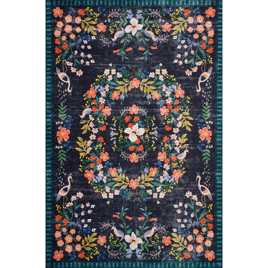 Palais Black  /  Multi Rug | Rifle Paper Co. x Loloi
