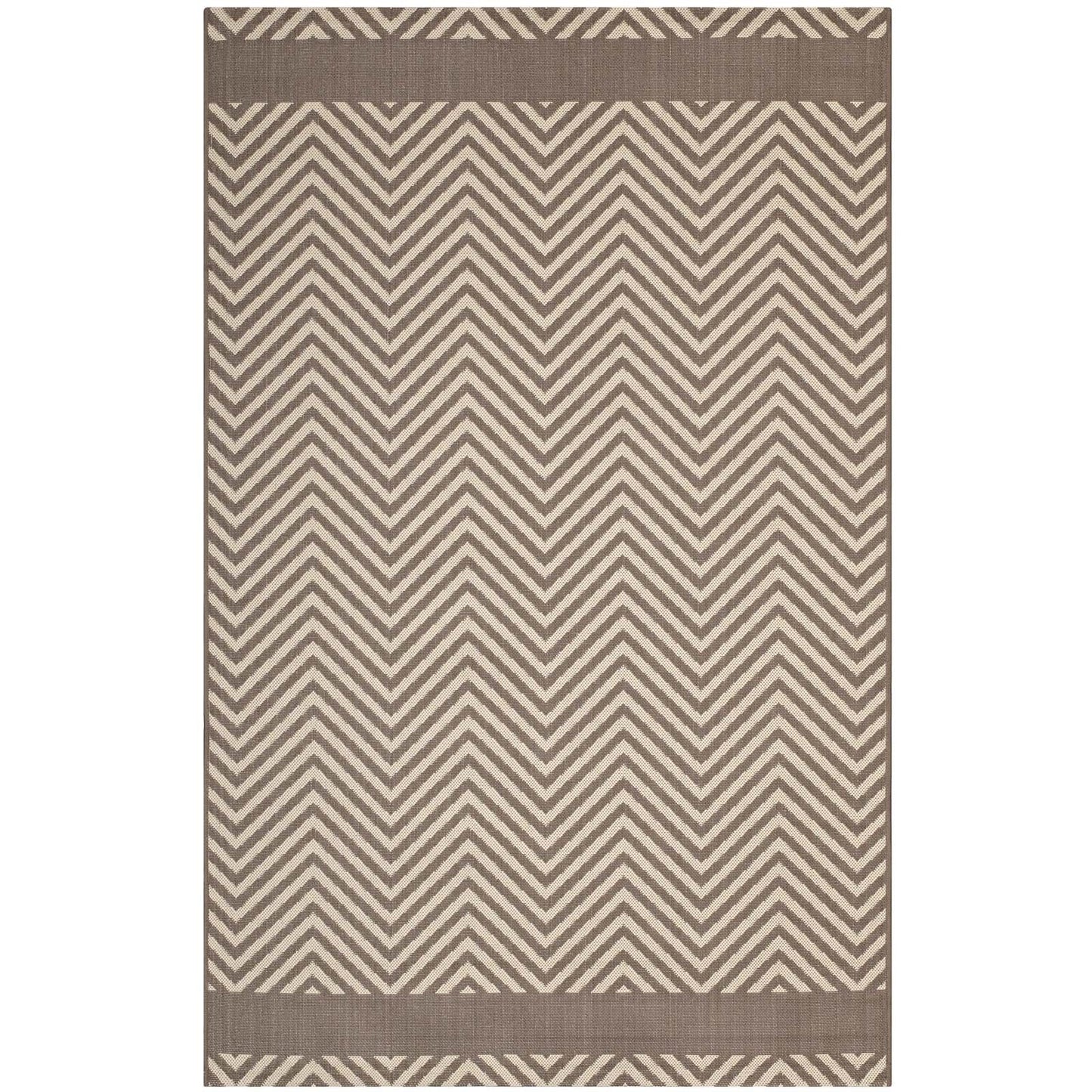 Optica Chevron With End Borders Indoor and Outdoor Area Rug - East Shore Modern Home Furnishings