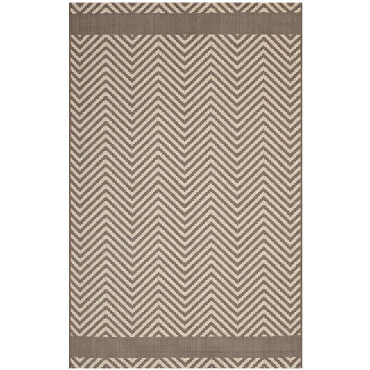 Optica Chevron With End Borders Indoor and Outdoor Area Rug - East Shore Modern Home Furnishings