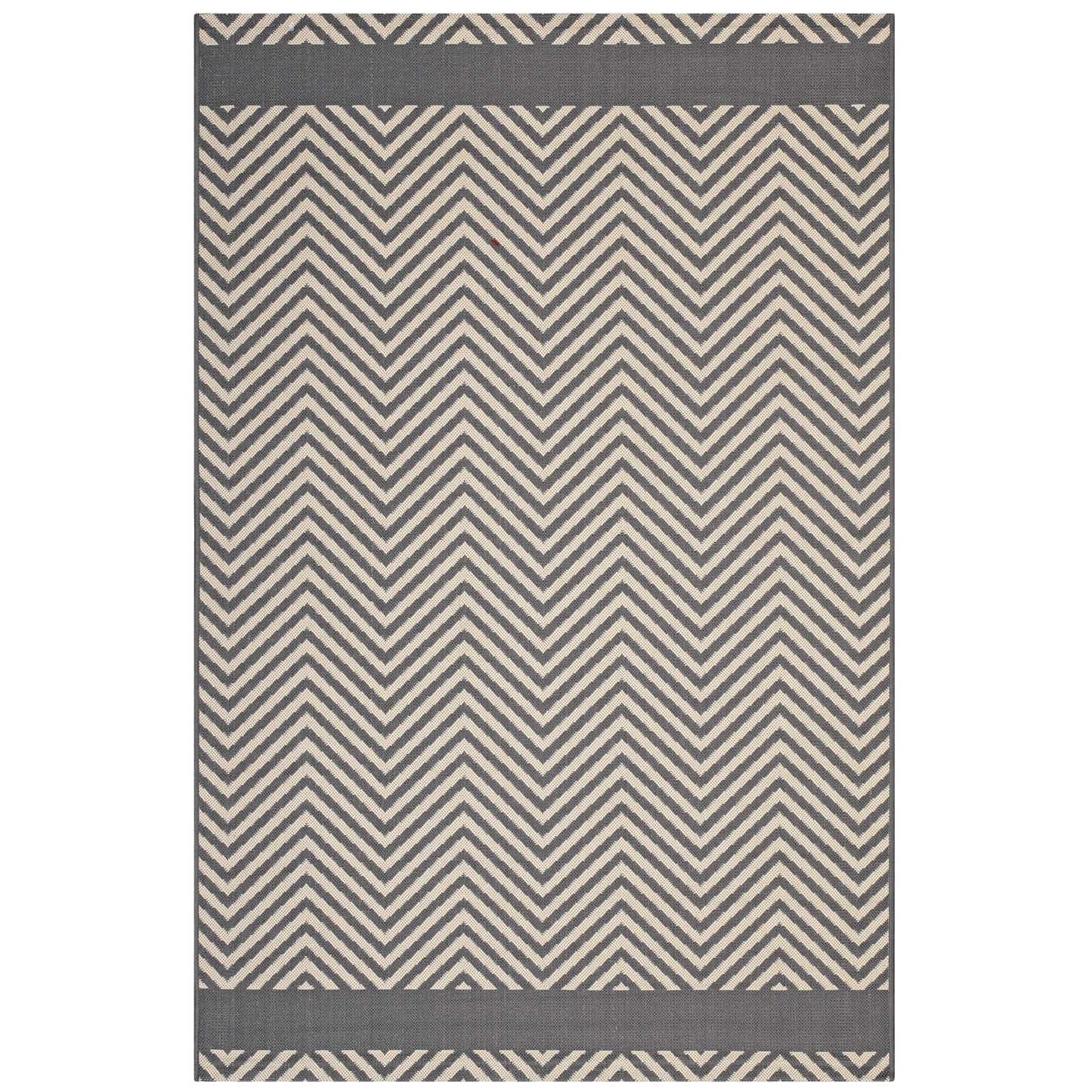 Optica Chevron With End Borders Indoor and Outdoor Area Rug - East Shore Modern Home Furnishings