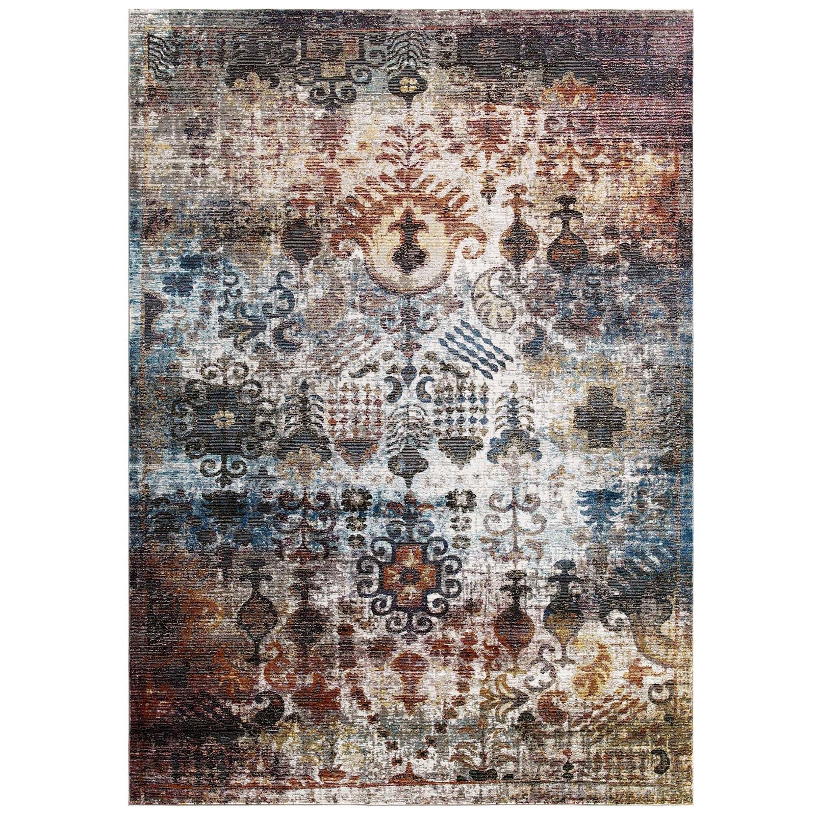 Success Tahira Transitional Distressed Vintage Floral Moroccan Trellis 4x6 Area Rug - East Shore Modern Home Furnishings