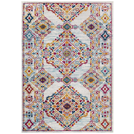 Entourage Khalida Distressed Vintage Floral Lattice Area Rug - East Shore Modern Home Furnishings