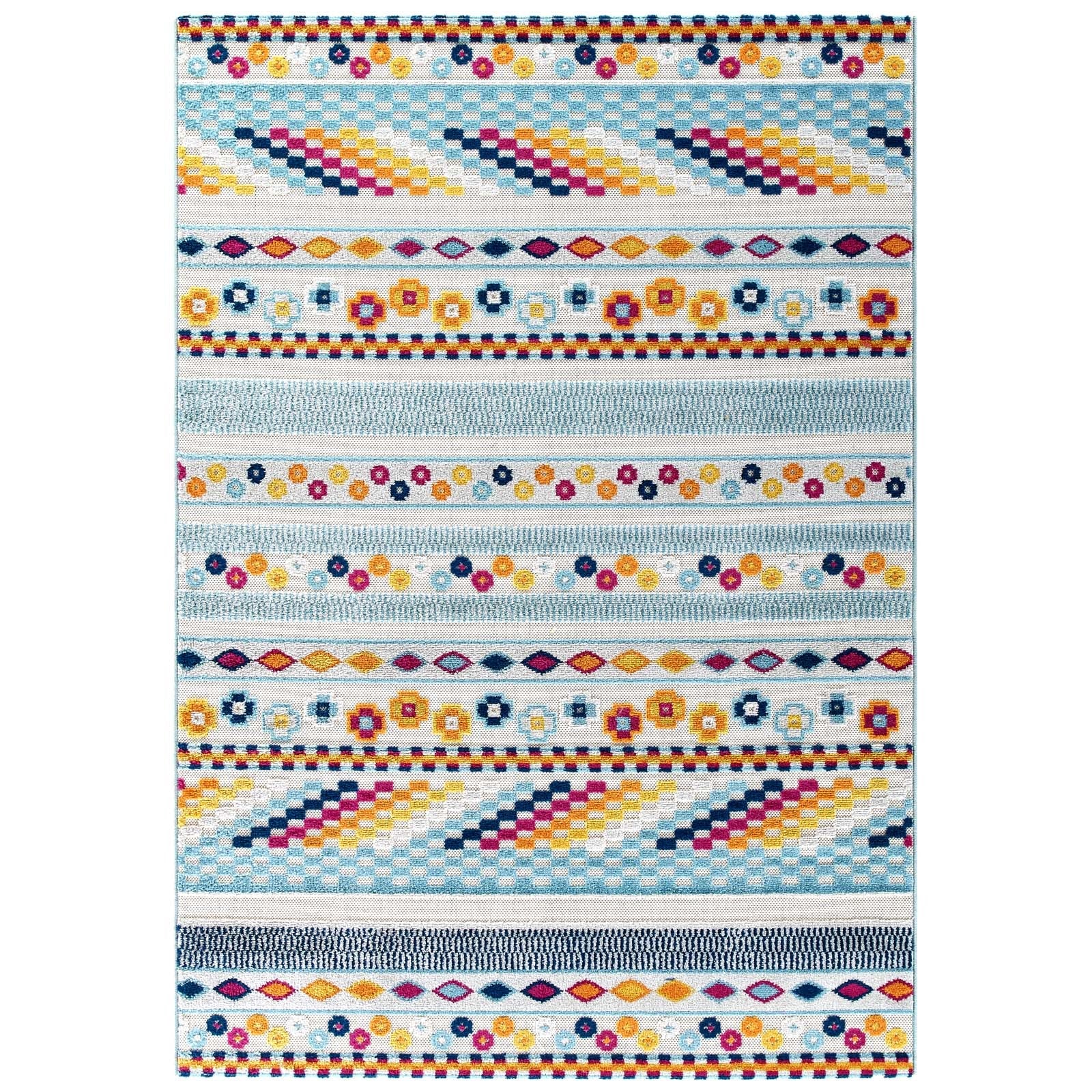 Reflect Cadhla Vintage Abstract Geometric Lattice 5x8 Indoor and Outdoor Area Rug - East Shore Modern Home Furnishings