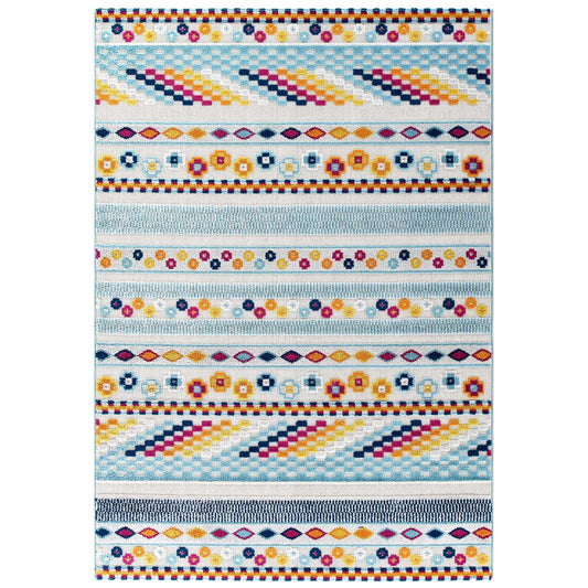 Reflect Cadhla Vintage Abstract Geometric Lattice 5x8 Indoor and Outdoor Area Rug - East Shore Modern Home Furnishings