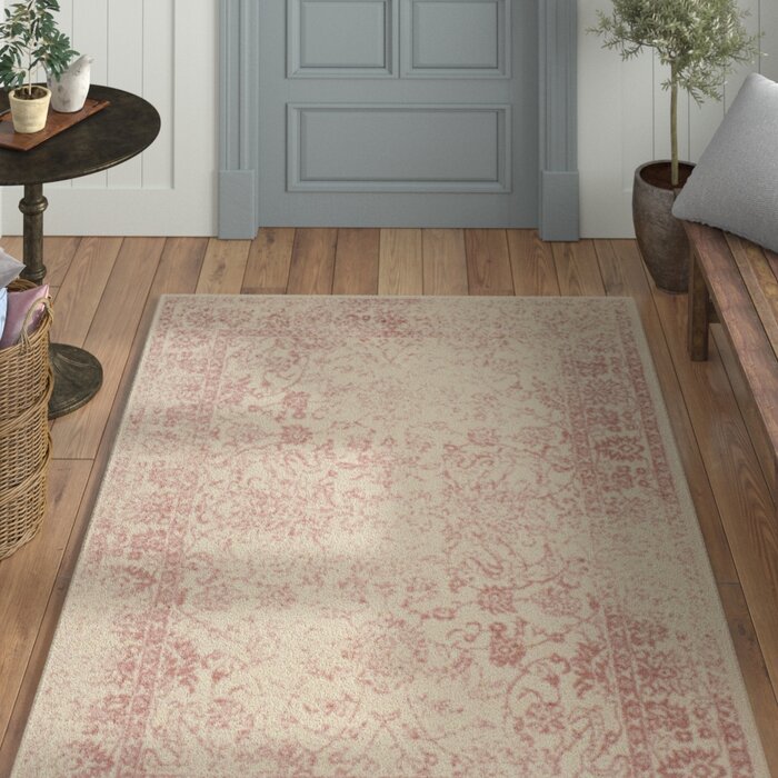 Septfontaines Ivory/Light Red Area Rug Rectangle 4' x 6'