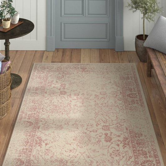 Septfontaines Ivory/Light Red Area Rug Rectangle 4' x 6'