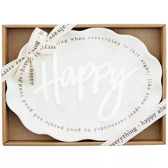 Ruffled Happy Definition Plate