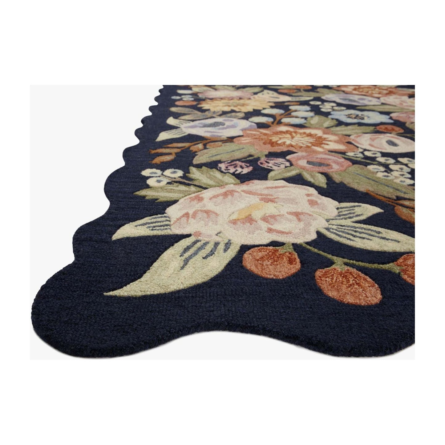 Silhouette Vintage Blossom Navy Rug | Rifle Paper Co. x Loloi